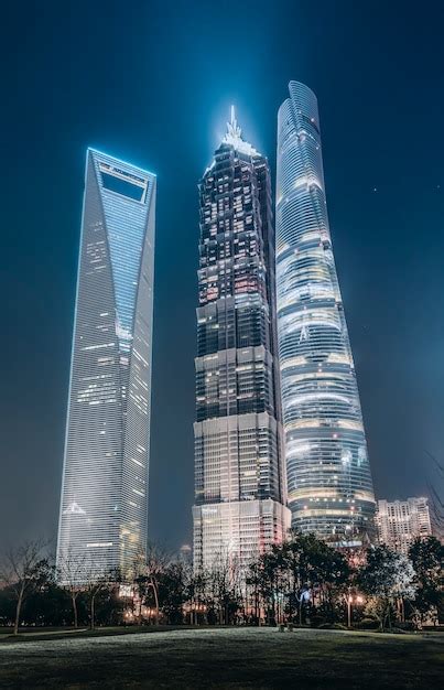 Premium Photo Night View Of Urban Architecture In Lujiazui Shanghai