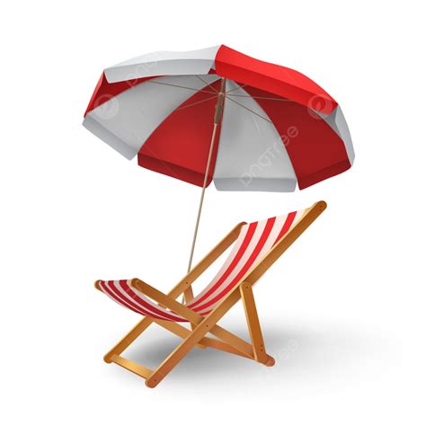 Gambar Payung Payung Pantai Yang Realistis Dan Kursi Malas Untuk Liburan Liburan Vektor Set