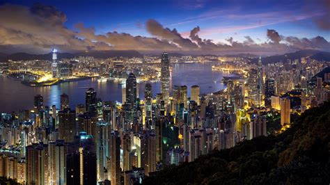 City Hong Kong Night Clouds Lights 4k Hd Wallpaper Rare Gallery