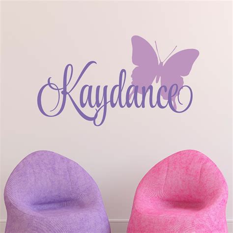 Name Wall Decal Butterfly Personalized Name Butterfly Wall Etsy