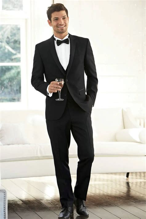 Handsome Groom Tuxedo Groomsmen Black Wedding Dinner Evening Suits Best