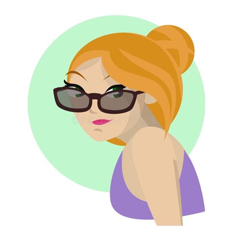 Beautiful Woman Portrait Young Girl In Sunglasses Stock Vector Illustration Of Drawn Clothes