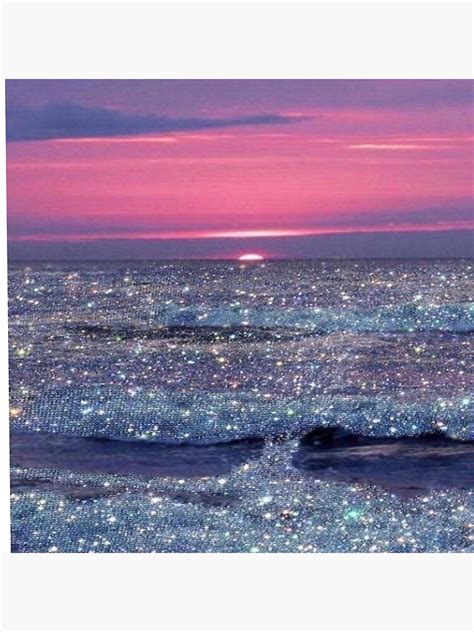 Glitter Beach Sunset Poster For Sale By Lexiliz Redbubble
