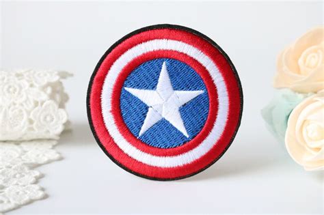 Captain America Patchmarvel Iron On Patchembroidered Etsy