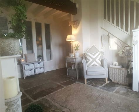 Make a strong stylistic statement with this tile with flagstone from daltile. Stone floor in our hallway... Converted Barn | House styles, House design, Country interior design