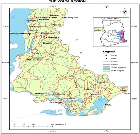 Map Of Volta Region Showing The Study Site Download Scientific Diagram