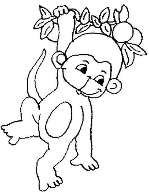 You must give a link to this page and indicate the author's name and the license. Cute Baby Monkey Hanging On Tree Coloring Page For Kids ...