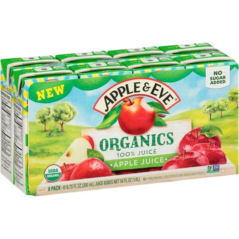 Apple And Eve Organics Apple Juice 675 Fluid Oz 8 Count