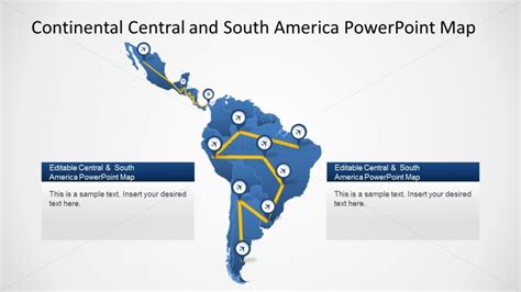 Latin America Powerpoint Map With Plane Routes Slidemodel