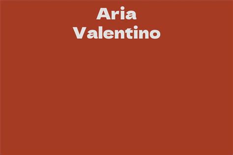 Aria Valentino Facts Bio Career Net Worth Aidwiki