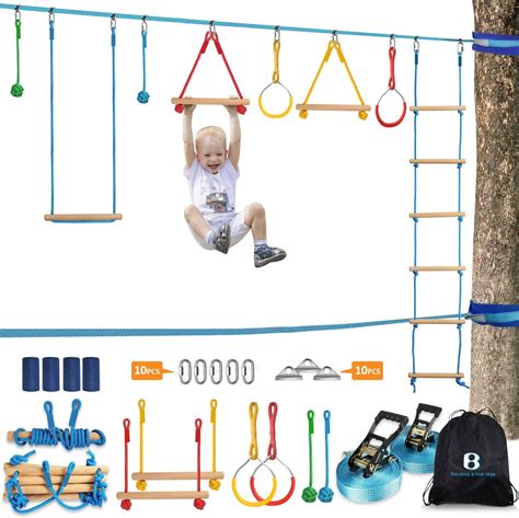 Buy Ninja Warrior Obstacle Course Kit For Kids 37 Pcs 52 Ninja Line