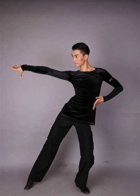 clothing novelty haorun men dance velvet shirt ballroom modern salsa samba smooth latin top