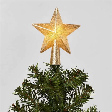 Gold Glitter Mini Treetop With Separate Battery Pack 26in Lead In Wire