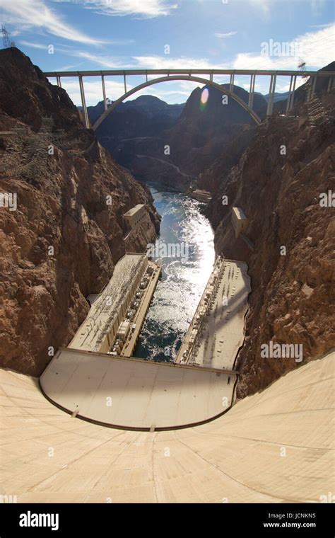 Hoover Dam Bypass Bridge Crosses Colorado River Stock Photo Alamy
