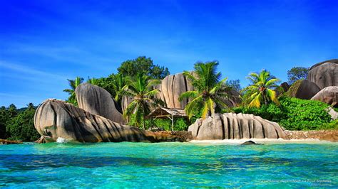 Anse Source Dargent Beach La Digue Seychelles Islas Fondo De