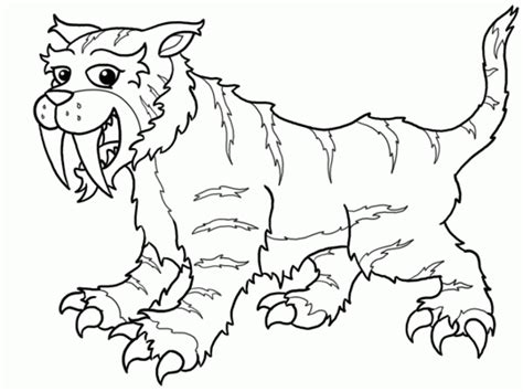 Sabertooth Tiger Coloring Page Coloring Pages