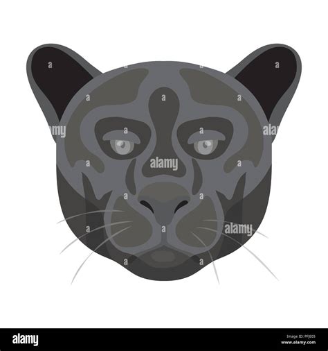 Black Panther Symbol In Schwarzweiß Design Auf Weißem Hintergrund Realistische Tiere Symbol