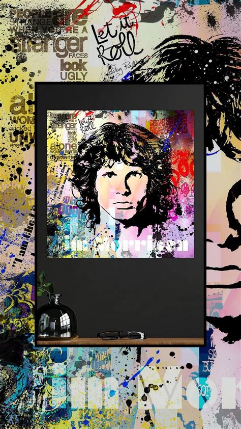 Jim Morrison Van Rene Ladenius Digital Art Op Canvas Behang En Meer