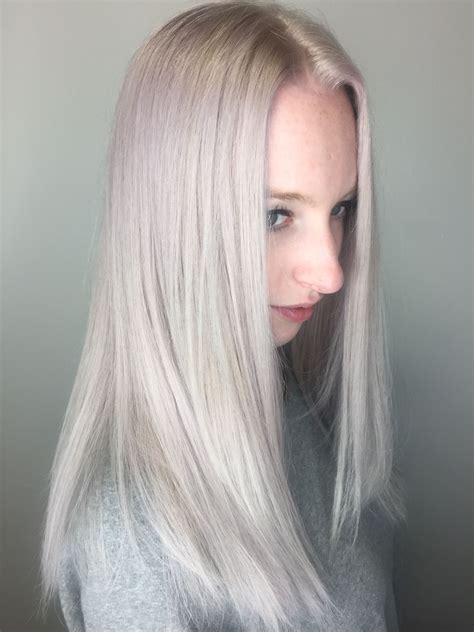 Platinum Blonde With Soft Violet Tone Hair Inspiration Long Hair