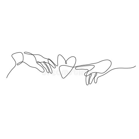 One Line Woman With Heart Love Symbol Continuous Hand Drawn Minimalism