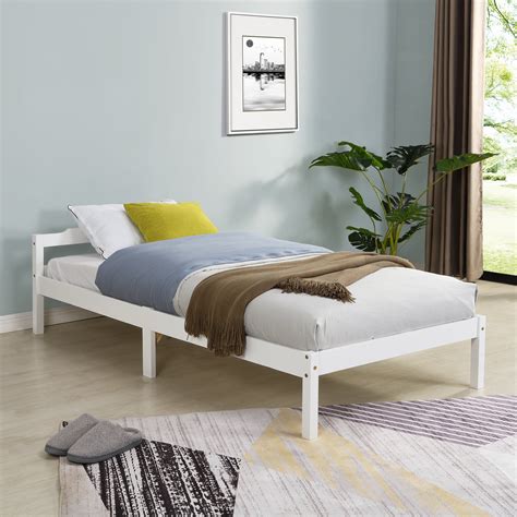 Curran Fsc Certified Solid Wood Bed Frame In White Uk Single