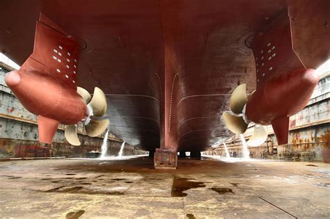 Inspection After Docking The Ship In Drydock