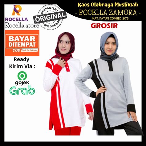 Jual Kaos Olahraga Wanita Bahan Katun Kaos Panjang Kaos Muslimah Seragam Olahraga Muslimah