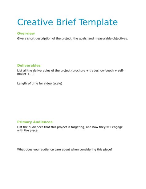 Creative Brief 32 Examples Format Word Doc Pdf