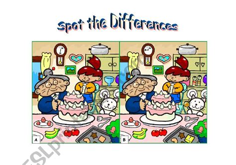 Spot The Differences Worksheet
