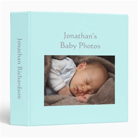 Baby Boy Photo Album Blue Custom Photo Binder Zazzle