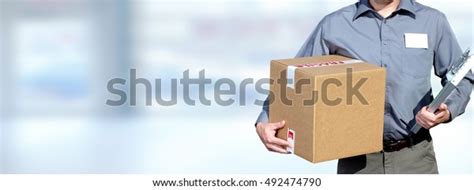 Delivery Man Parcel Stock Photo Edit Now 492474790