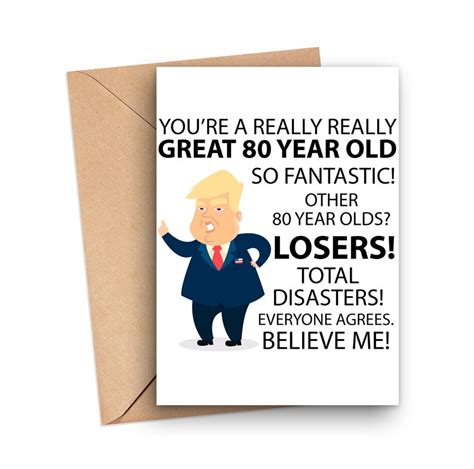 80th Birthday Card Funny 80th Birthday Card Trump 80 Year Etsy New