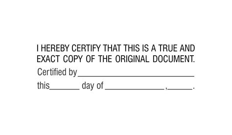 Certified True Exact Copy Original Document Stamp