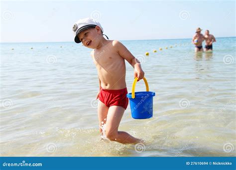 The Kid On The Beach Stock Photo Image Of Happy Beautiful 27610694