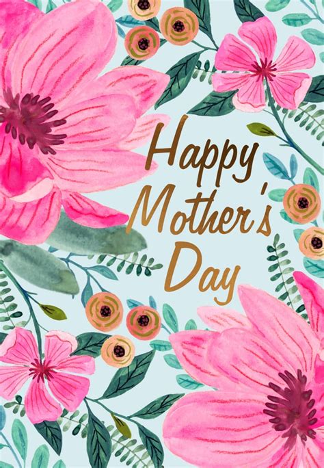 Bright Flowers Printable Mothers Day Card Free Printable Mothers