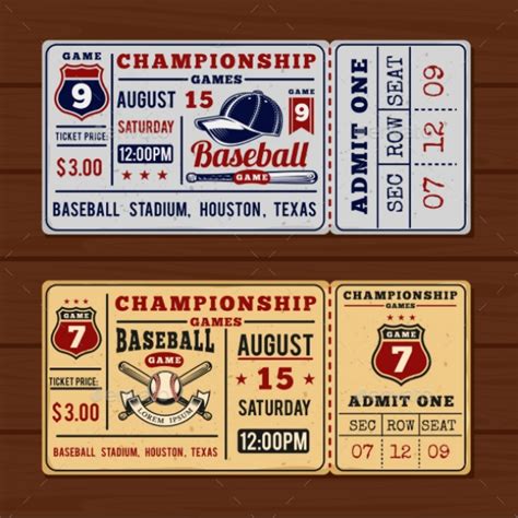 Editable Baseball Ticket Template Free