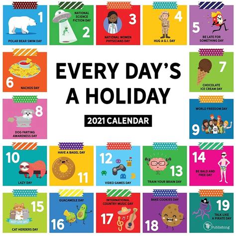 2021 Every Days A Holiday 12x12 Wall Calendar