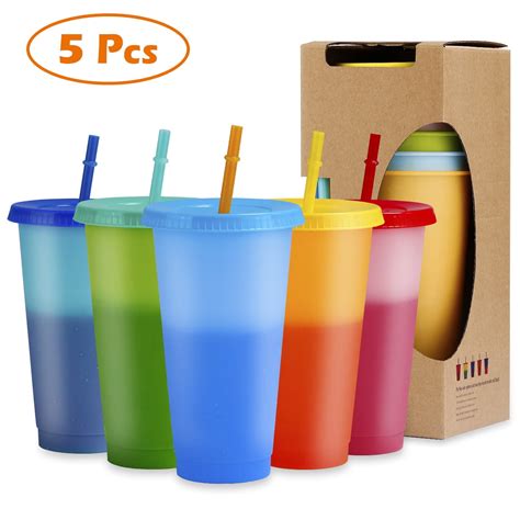 Roofei Color Changing Cups Reusable Cups With Lids And Straws 2020