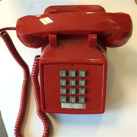 Cortelco Retro Red Push Button Desk Telephone Vintage Style Corded