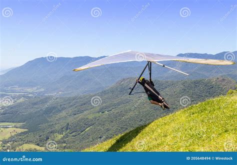 Flying Hang Glider With A Motor In The Sky Trike Flying In The Sky With Two People Extreme