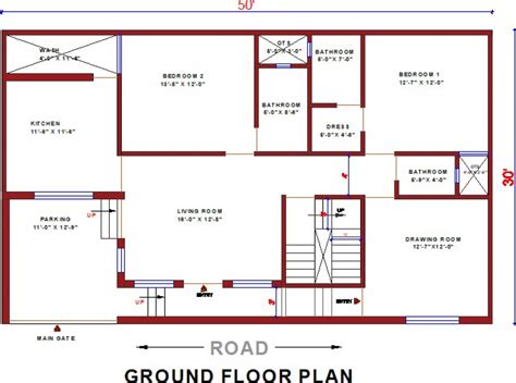 Buy 50x30 House Plan 50 By 30 Elevation Design Plot Area Naksha