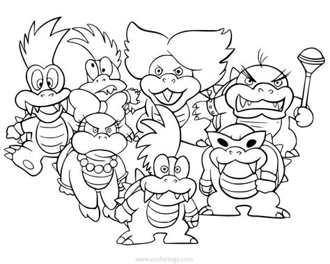 Bowser Koopalings Coloring Pages XColorings