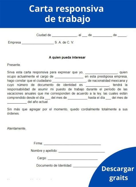 Carta Responsiva Que Es Para Que Es Como Hacerla Ejemplo Formatos Unamed