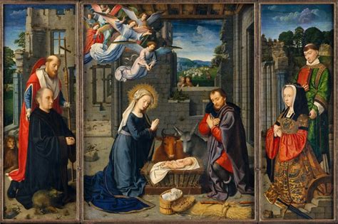 The Nativity Triptych With Donors And Saints Ca 151015 By Etsy Gerard David Triptych Art
