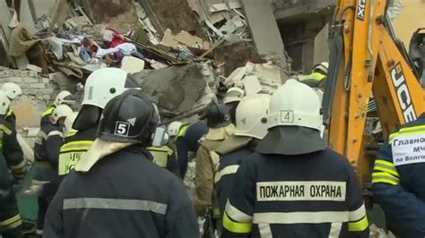 gas explosion rips through russian building