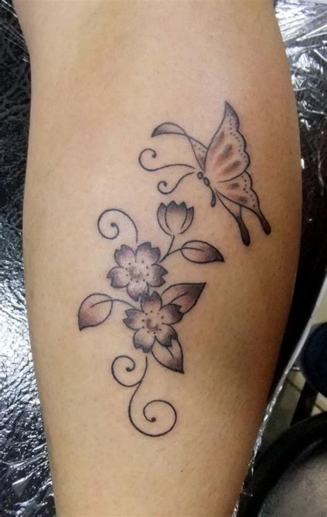 Butterfly Flower Tattoo Design