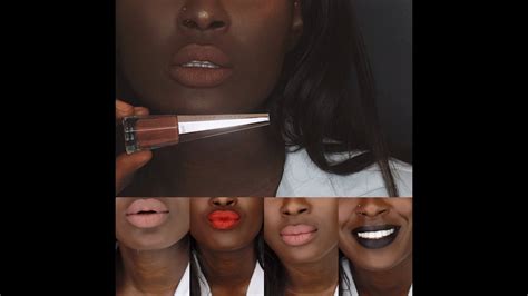 Fenty Beauty Stunna Lipstick Swatch On Dark Skin Melmendi Youtube
