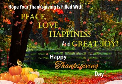 Filled With Peace Love And Joy Free Happy Thanksgiving Ecards 123