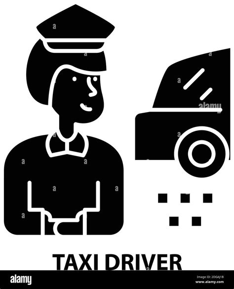 Taxi Driver Icon Black Vector Sign With Editable Strokes Concept