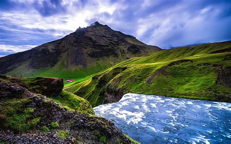 Iceland Waterfall Summer Mountains River Europe Hd Wallpaper Peakpx